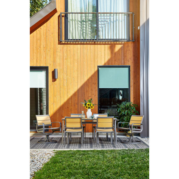 Winston Harper 7 Piece Dining Set (2 Swivel Dining Chairs, 4 Armless Dining Chairs, 34 x 63 Rec